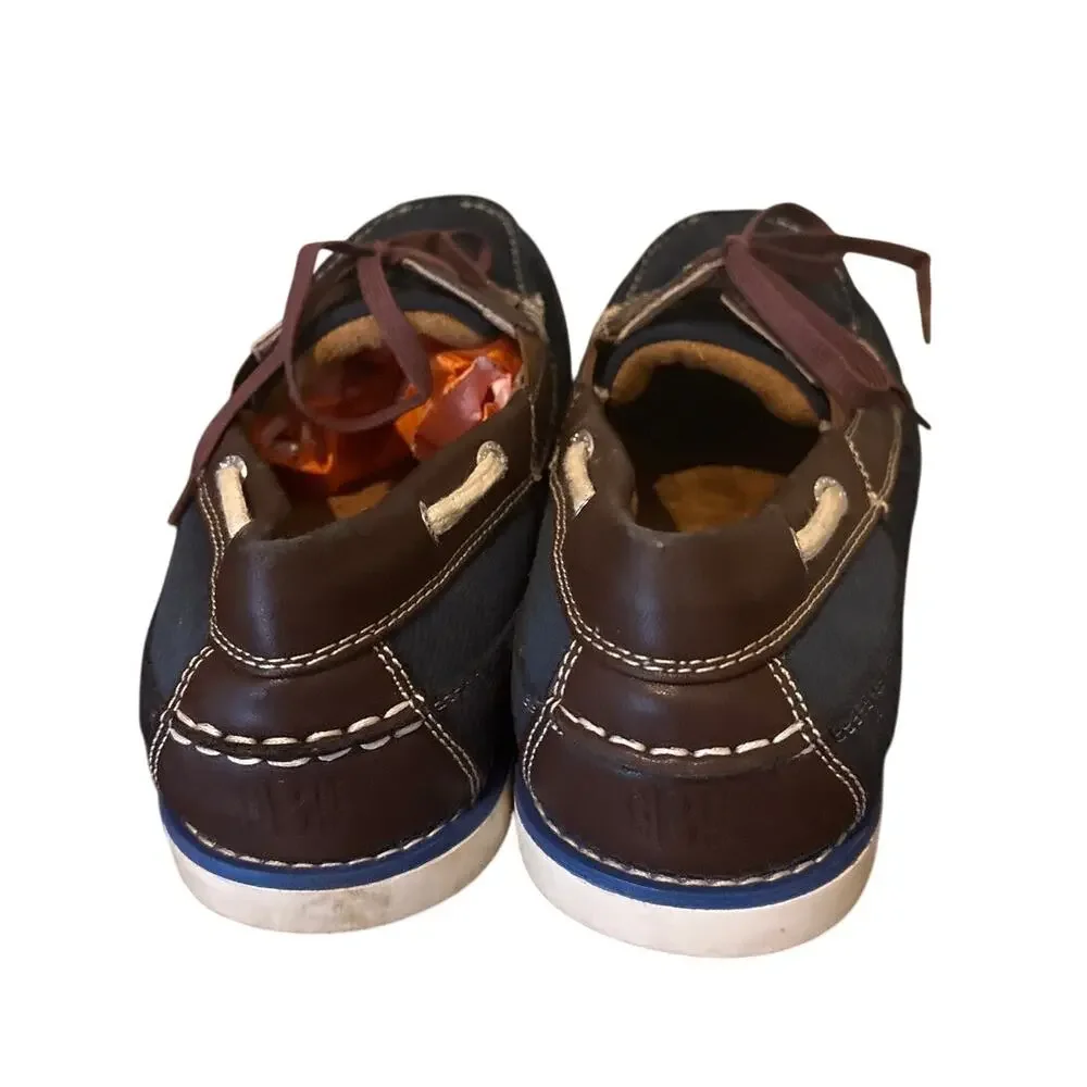G.H. Bass Hampton Core 2 WW Men's Navy & Brown Leather Boat Shoes Size 10M EUC